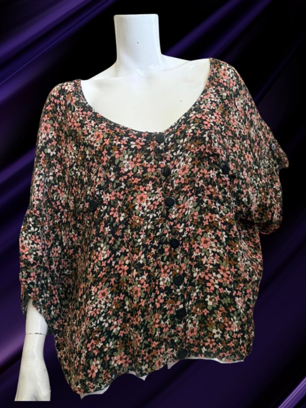 Royalty For Me Floral Button-Front Blouse | Women's Top | Boho Cottagecore Flora